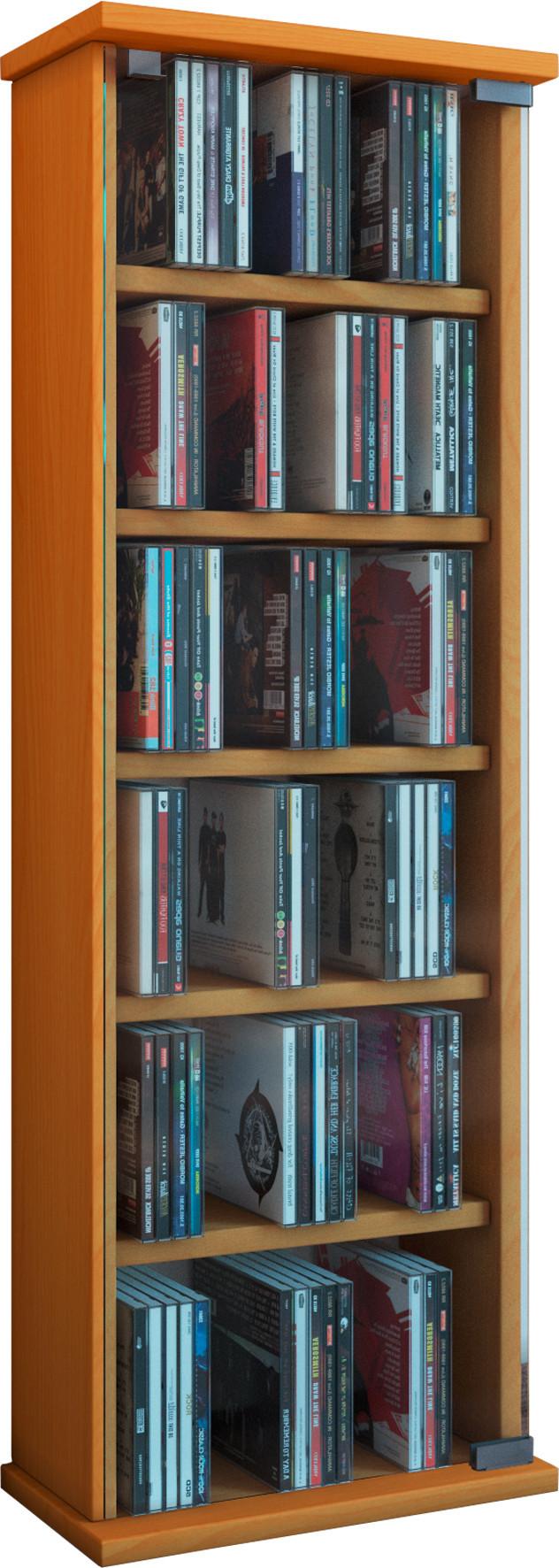 CD Regal mit Glastüre Vetro 31 cm Buche Dekor