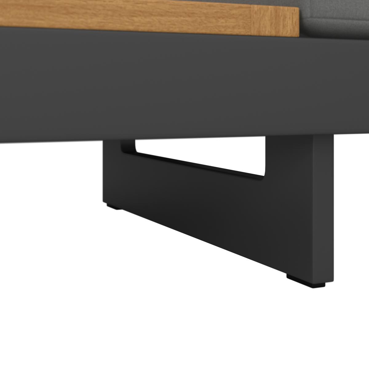 Zahradní sedací souprava AMAIA - šedá/tmavě šedá, Moderní, kov/dřevo (323/80/70cm) - Bessagi Garden