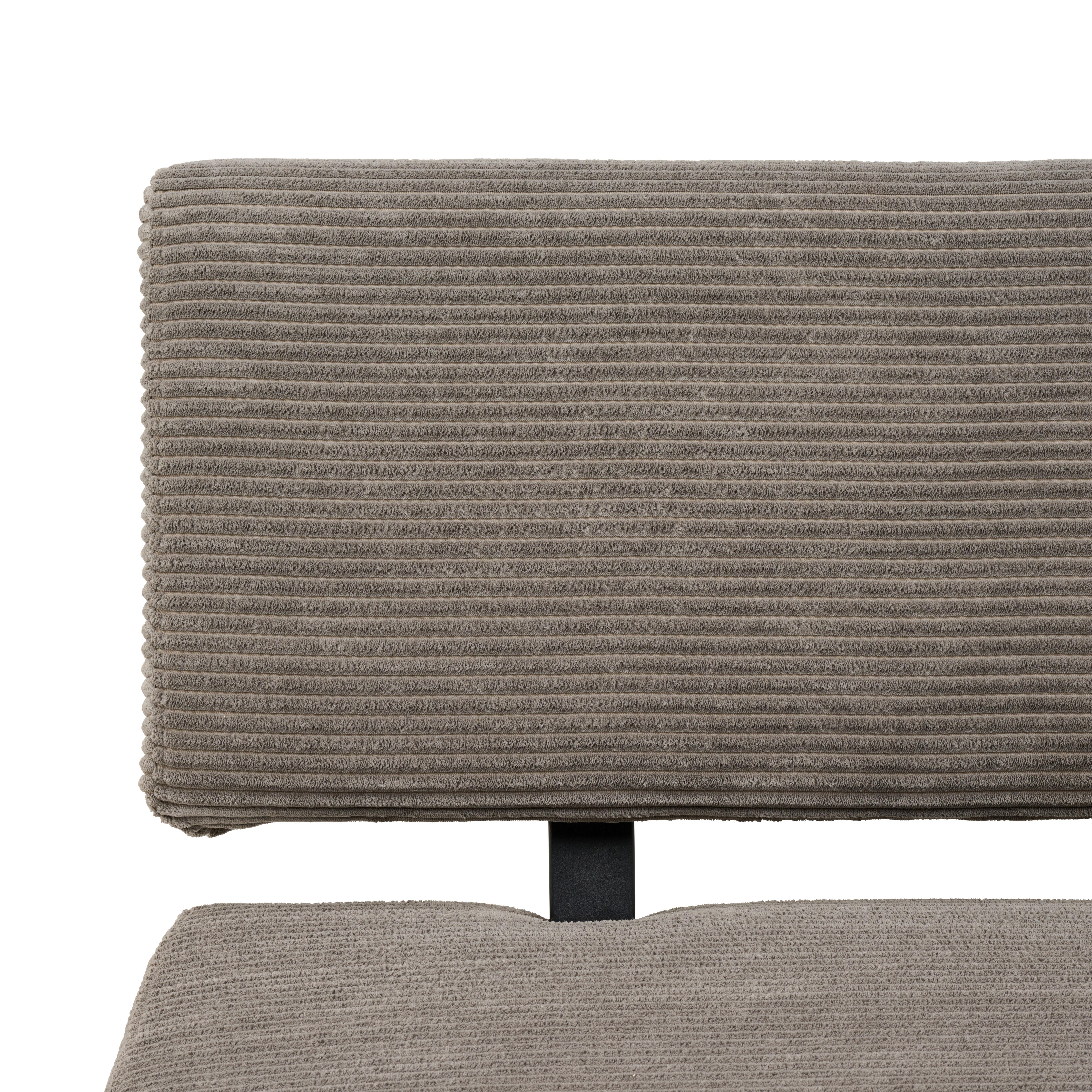Sitzbank Chios Mit Lehne Cord Dunkelgrau, B: 140 Cm - Dunkelgrau/Schwarz, KONVENTIONELL, Textil/Metall (140/90/62cm) - MID.YOU
