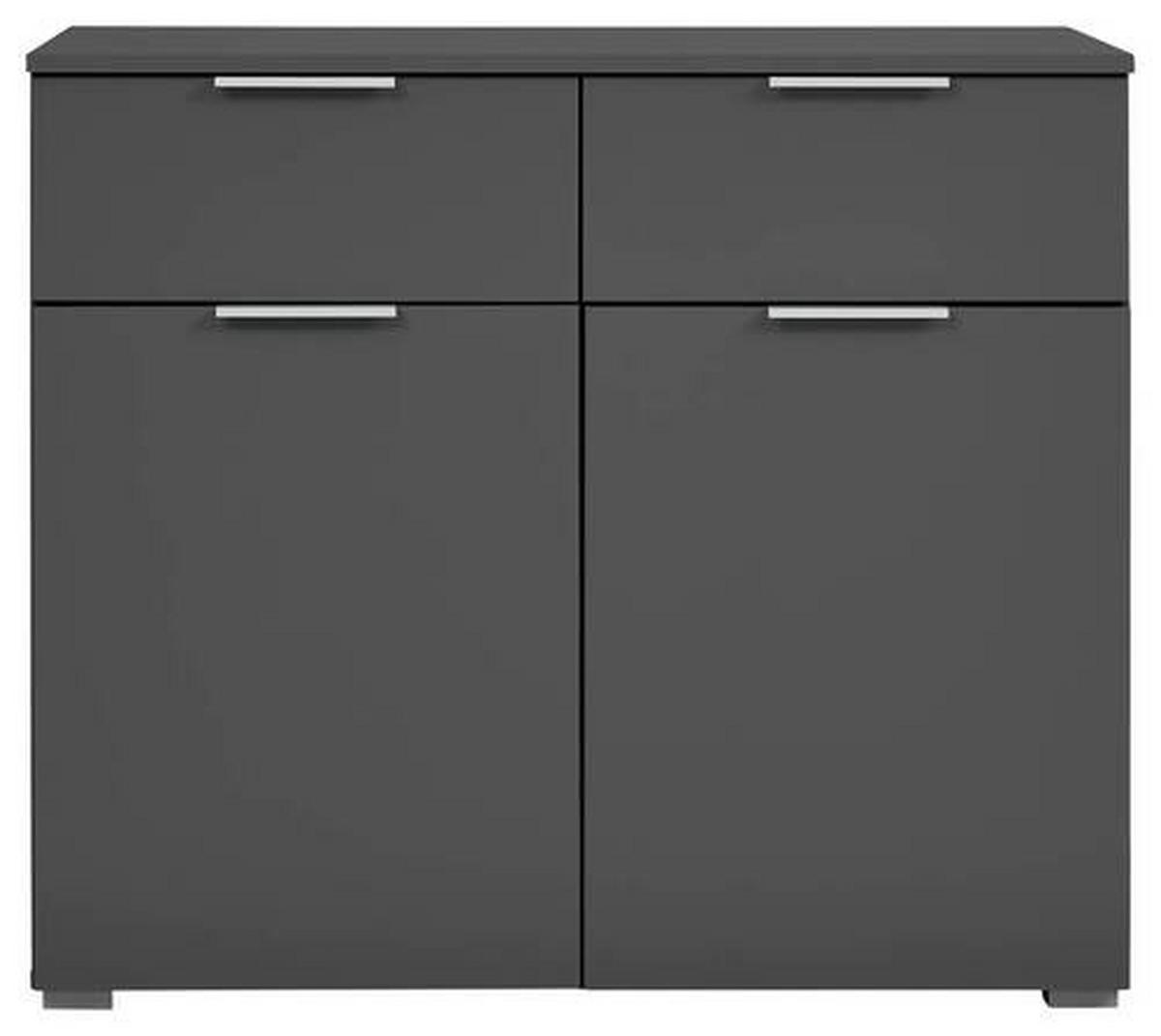 Kommode B: 93 Cm Alabama, Grau - Alufarben/Grau, MODERN, Holzwerkstoff (93/81/42cm) - Rauch Möbel