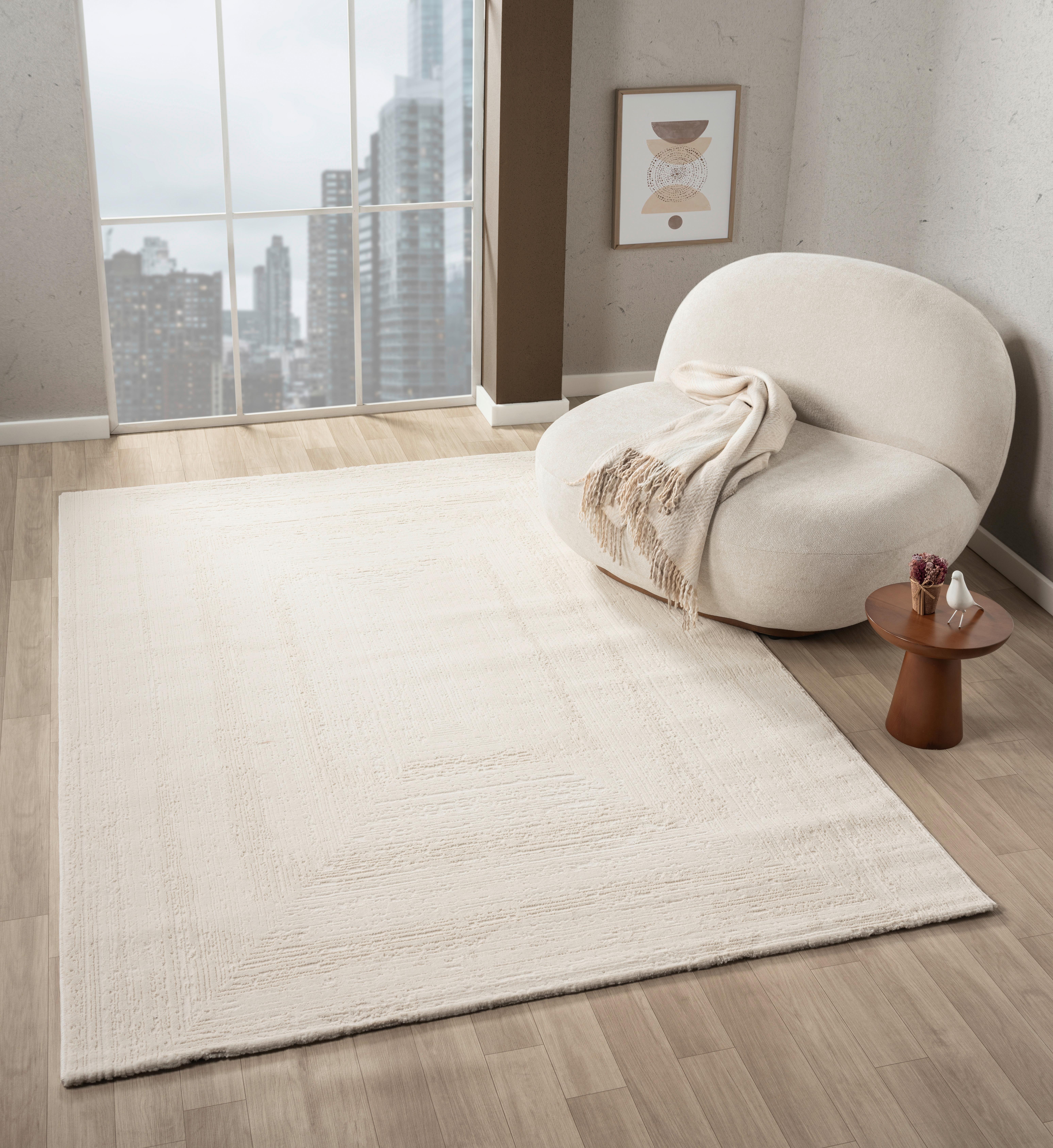 Webteppich Casper - Creme, MODERN, Textil (80/150cm) - Luca Bessoni