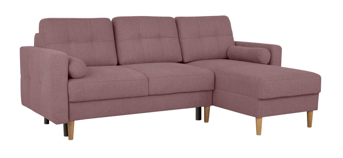 Ecksofa Noret, Beere S: 223x157 Cm - Beere/Buchefarben, Design, Textil (223/157cm) - MID.YOU