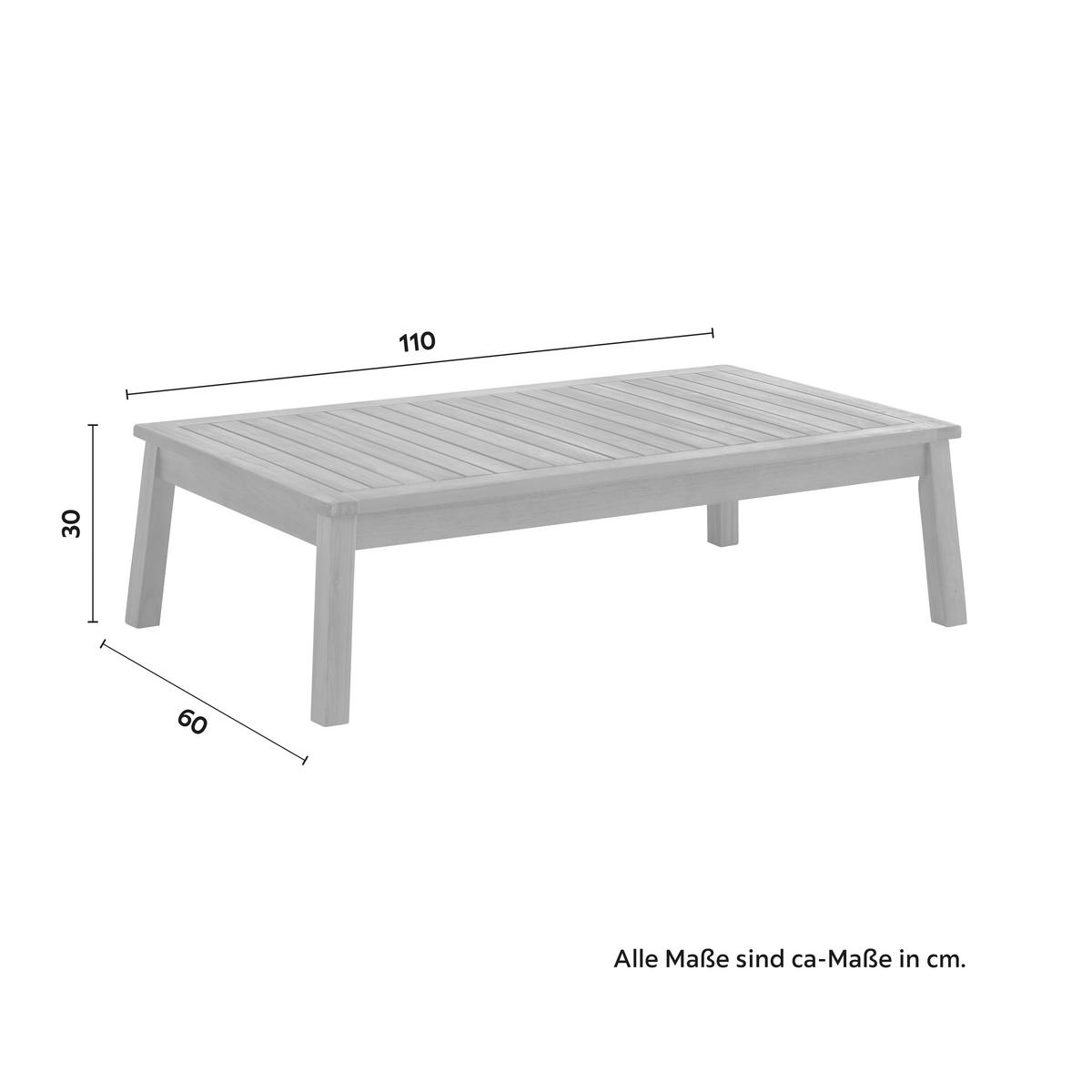 Záhradní sedací souprava PIA - šedá/barvy akácie, Moderní, dřevo/textil (150/70/79cm) - Bessagi Garden