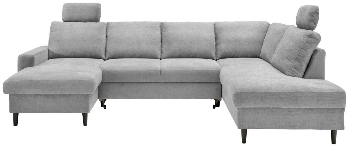 Wohnlandschaft Passione Grau U: 153x305x200 cm - Schwarz/Grau, MODERN, Textil (153/305/200cm) - Livetastic