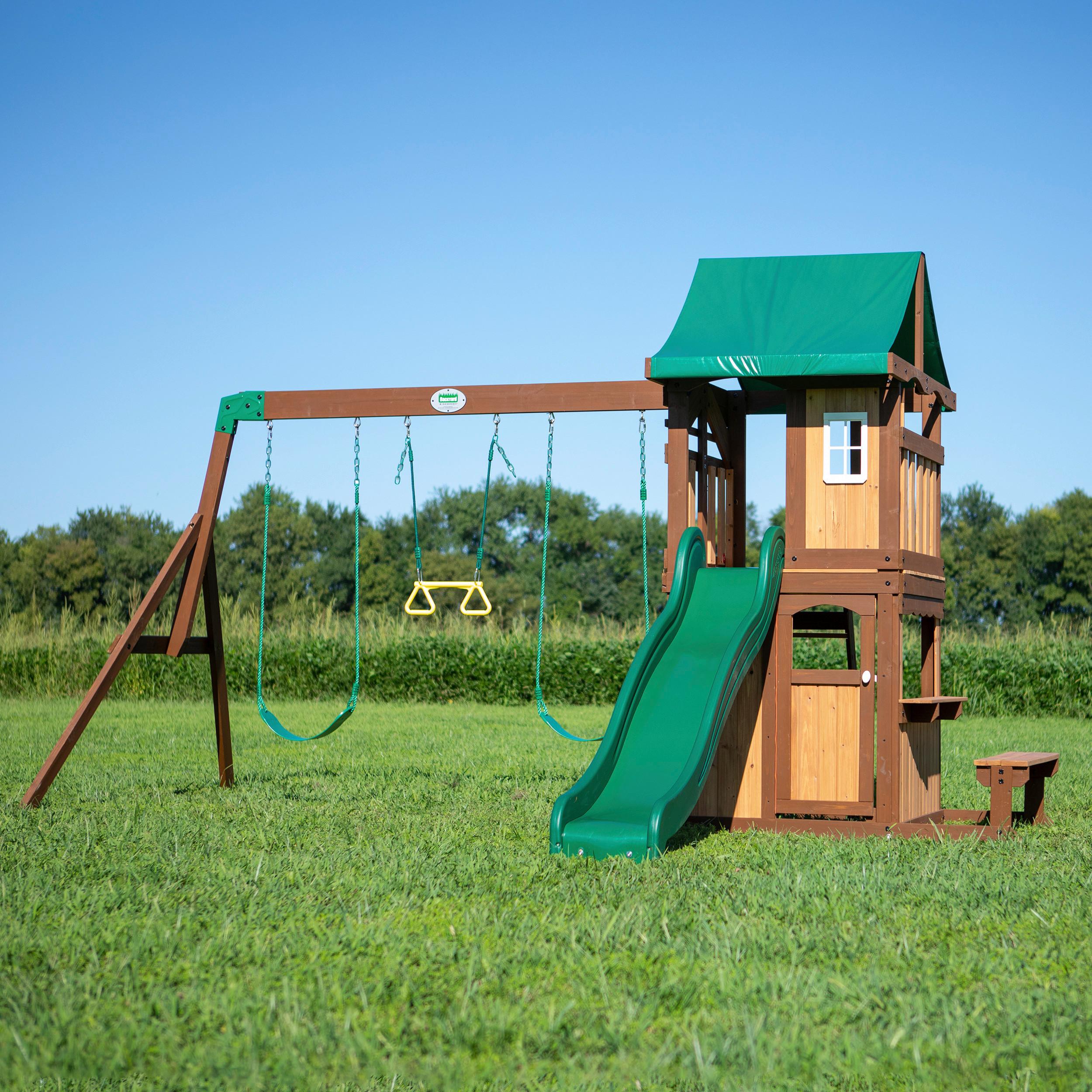 Spielturm Lakewood Braun/grün B: 340 Cm - Braun/Grün, KONVENTIONELL, Holz (340/260/430cm) - Ambia Garden