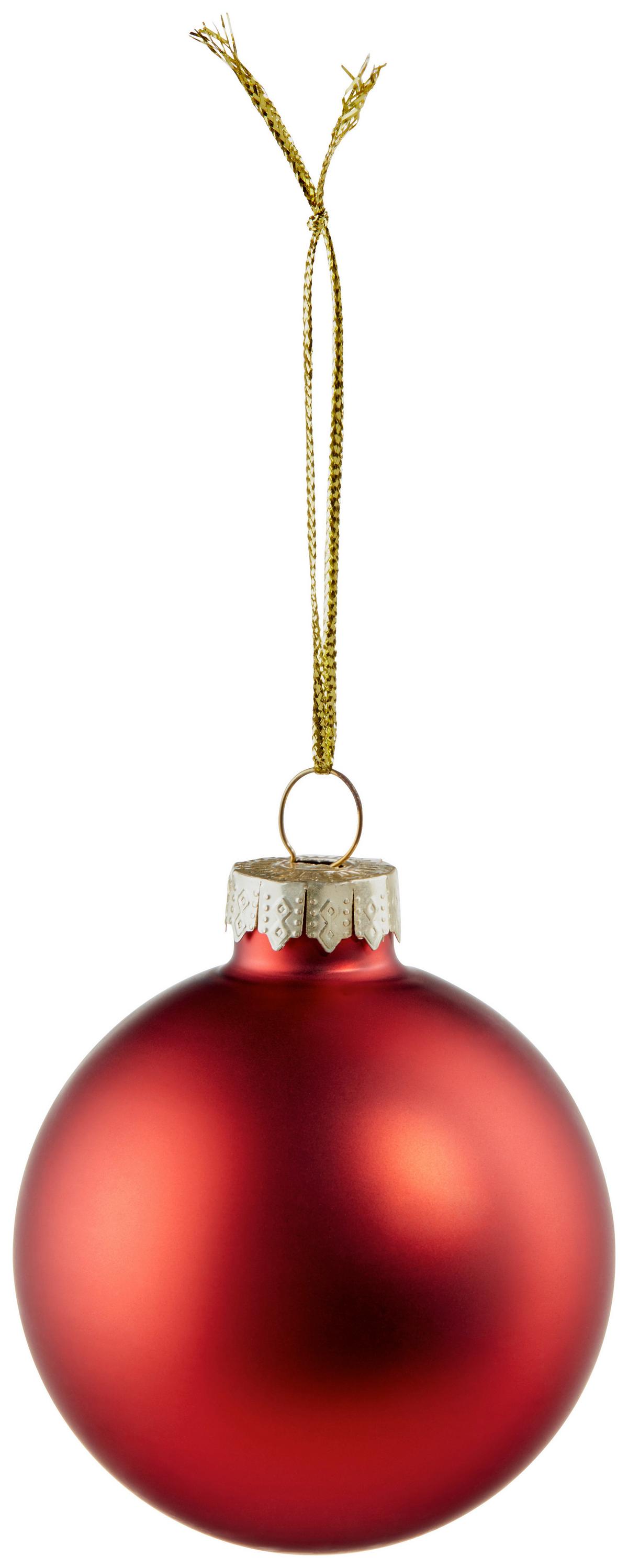 Christbaumkugel-set Leni - Rot, MODERN, Glas (15/18cm)