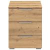 Nachtkästchen Mars 3l Eiche Artisan B: 52 Cm - Alufarben/Eiche Artisan, Basics, Holzwerkstoff (40/52/40cm)