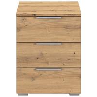 Nachtkästchen Mars 3l Eiche Artisan B: 52 cm - Alufarben/Eiche Artisan, Basics, Holzwerkstoff (40/52/40cm)