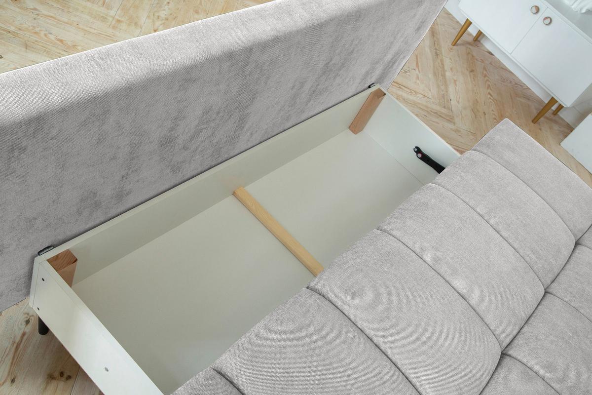 Schlafsofa Bobbio Grau B: 204cm - Schwarz/Grau, MODERN, Textil (204/90/95cm) - MID.YOU