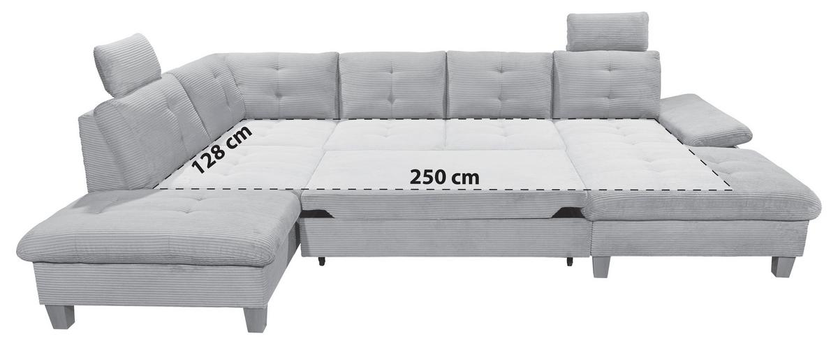 Wohnlandschaft Ascot Anthrazit U: 220x324x170 cm - Eichefarben/Anthrazit, KONVENTIONELL, Textil (220/324/170cm) - MID.YOU
