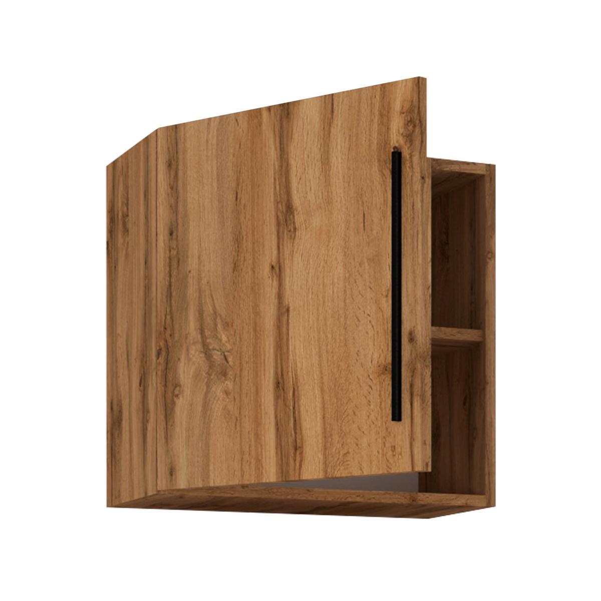 Závěsná skříňka Arila š: 50 cm, dub medový - černá/medový dub, Moderní, kov/kompozitní dřevo (50/50/30cm) - MID.YOU