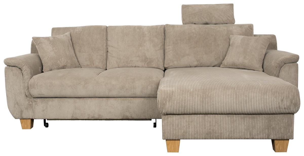Sarokgarnitúra Alex - iszap, Modern, textil (246/108/156cm)