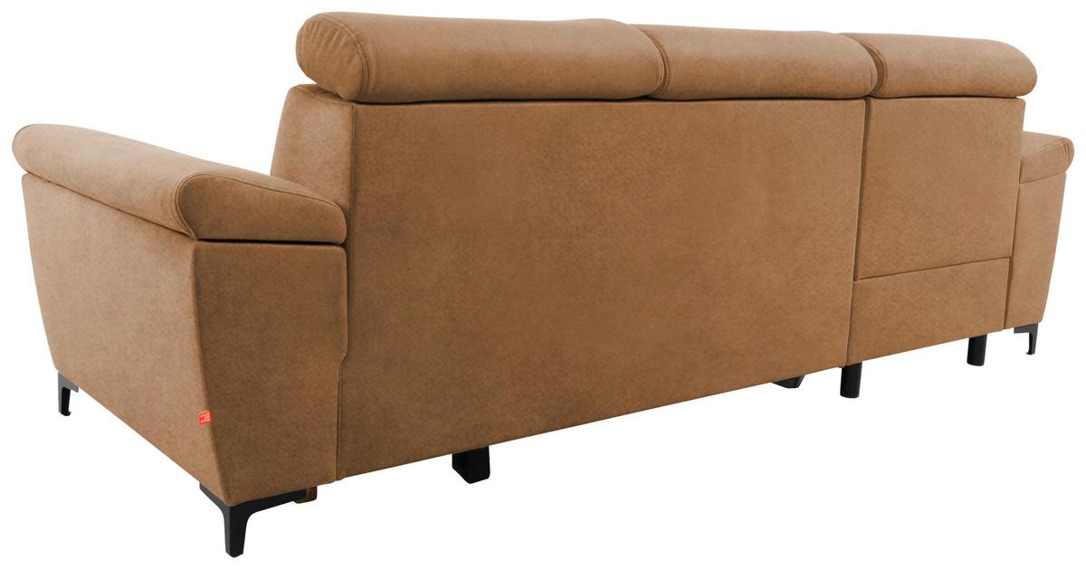 Eckschlafsofa Santi Bernsteinfarben S: 176/258 cm - Bernsteinfarben/Schwarz, MODERN, Textil (176/258cm) - MID.YOU