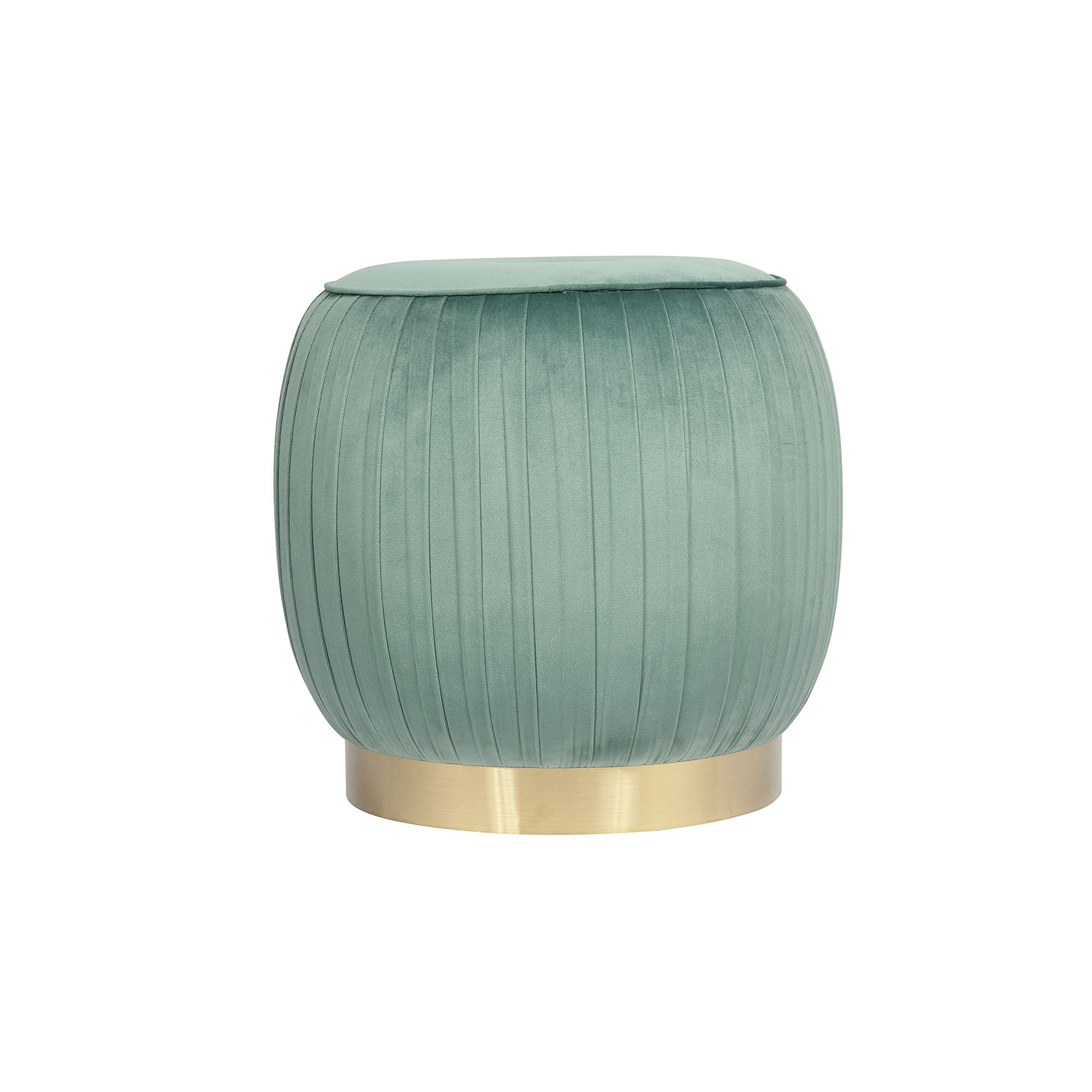 Hocker Lilje 100 Mintgrün D: 43 Cm - Goldfarben/Mintgrün, Design, Textil (43/42cm) - Kayoom