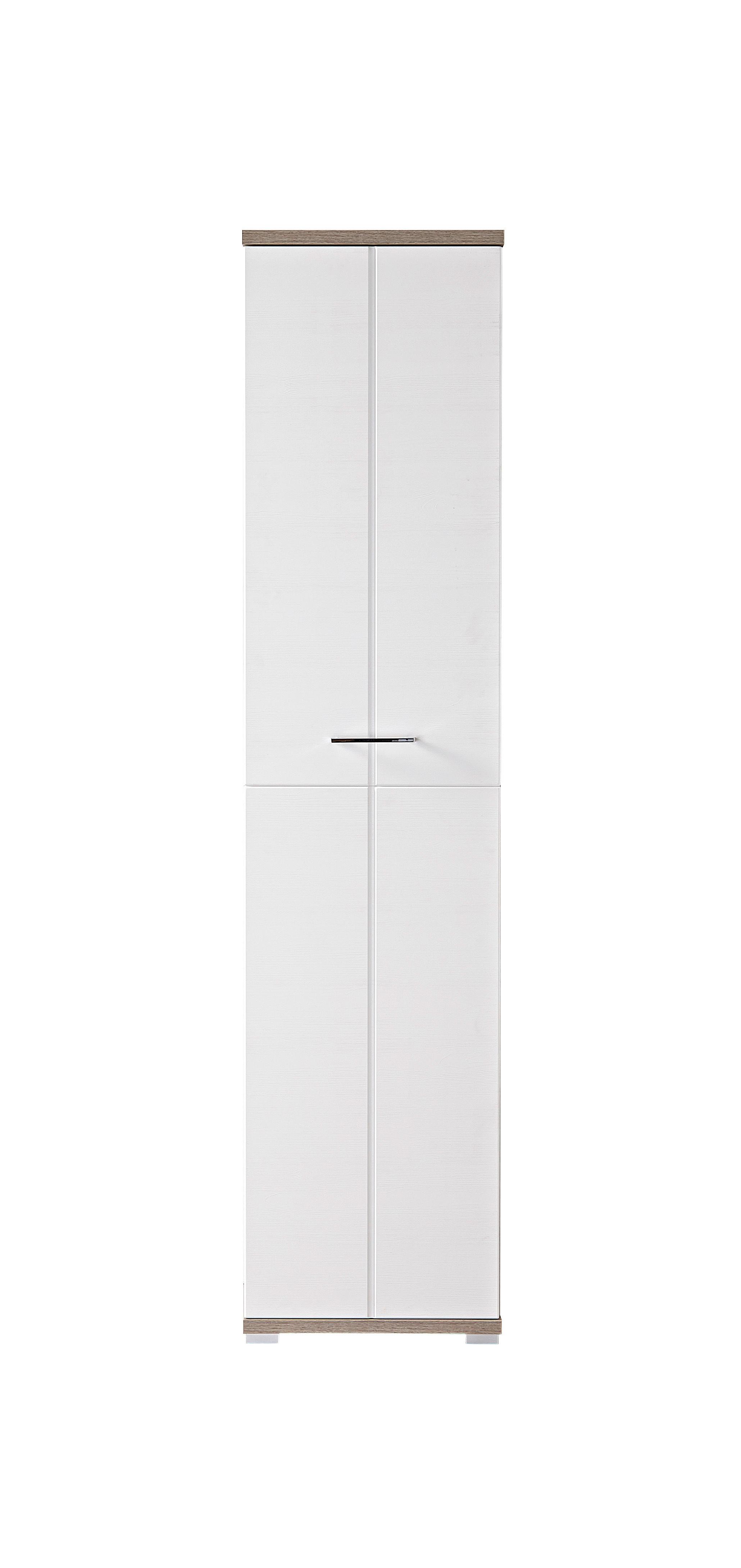 Šatníková Skriňa Plus - farby strieborného duba/biela, Moderný, kov/drevo (47/199/39cm) - Premium Living
