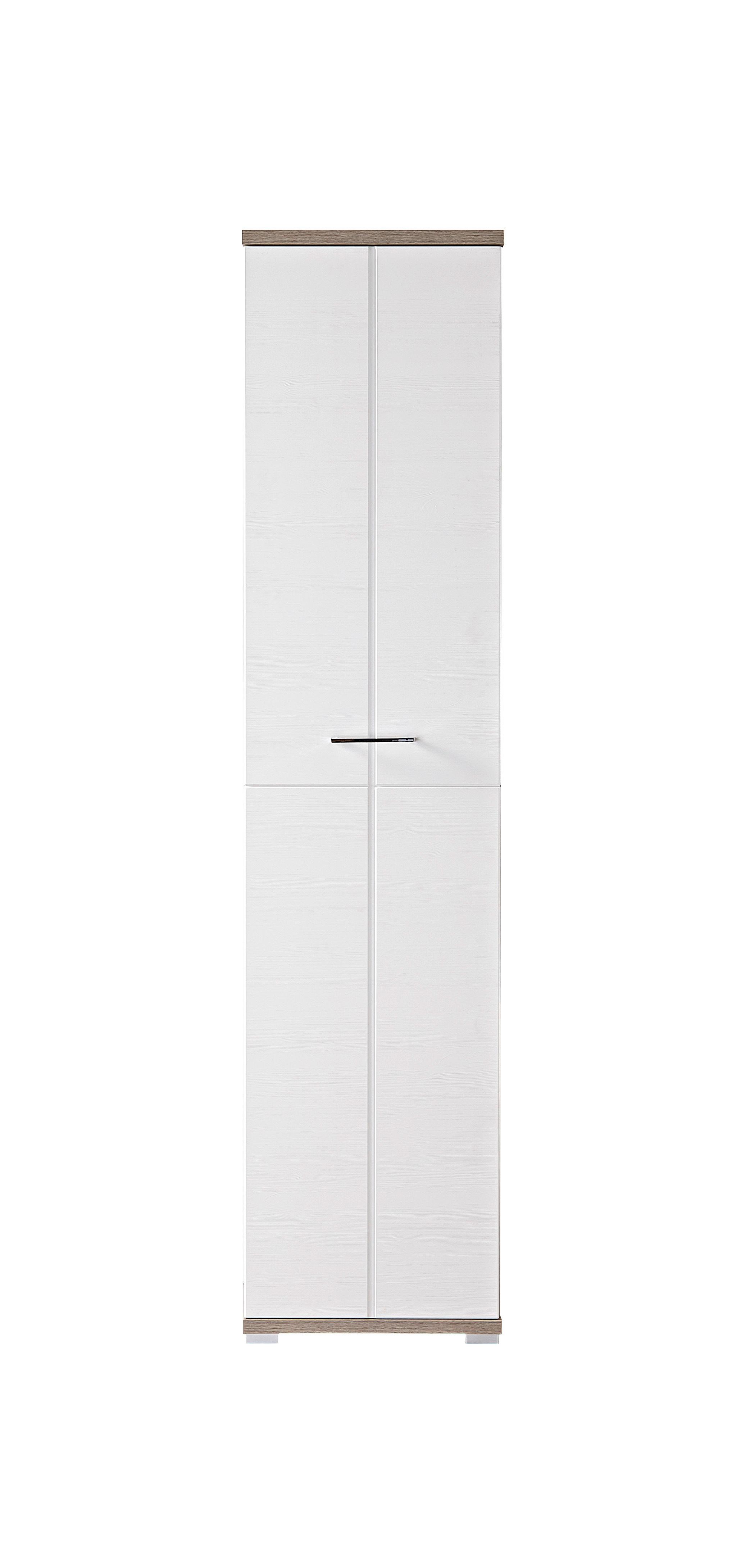 Predsieňová Skriňa Plus - farby strieborného duba/biela, Moderný (47/199/39cm) - Premium Living