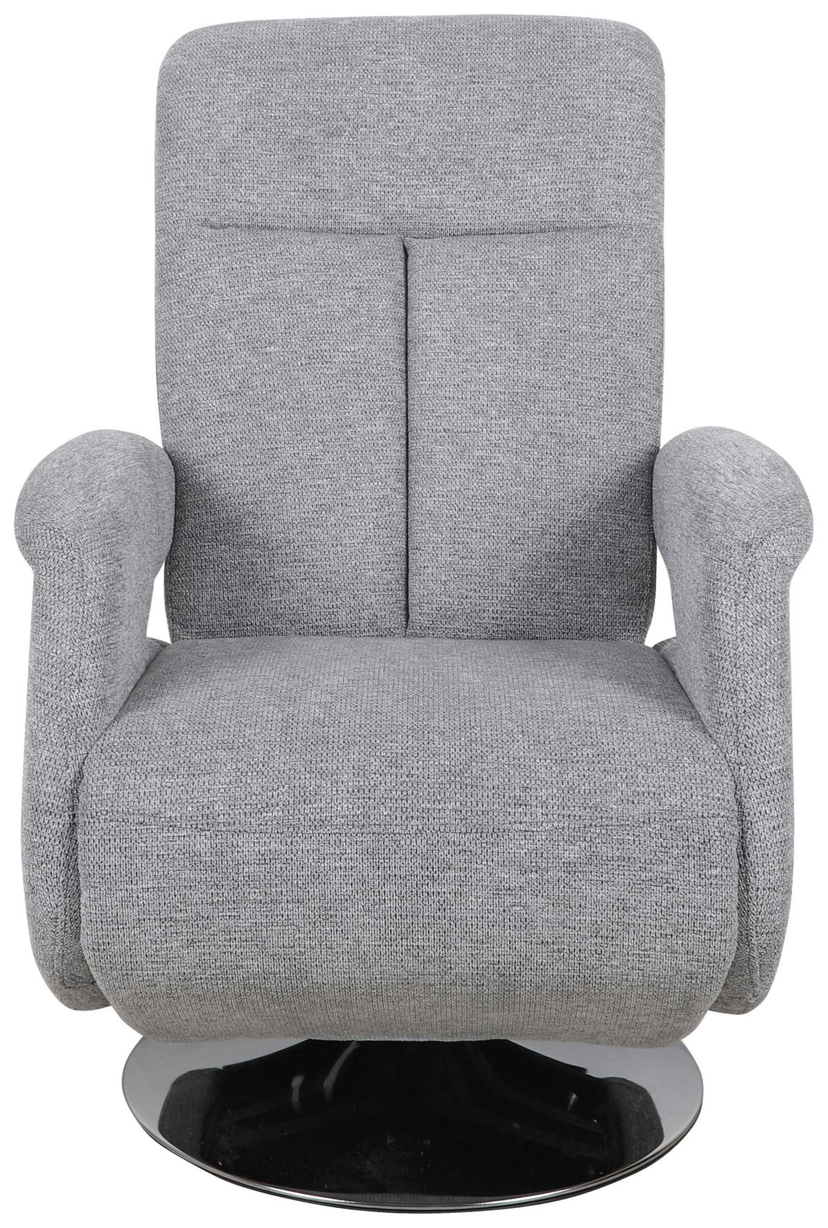 Fernsehsessel Saturn - Chromfarben/Grau, MODERN, Textil/Metall (70/110/159cm)
