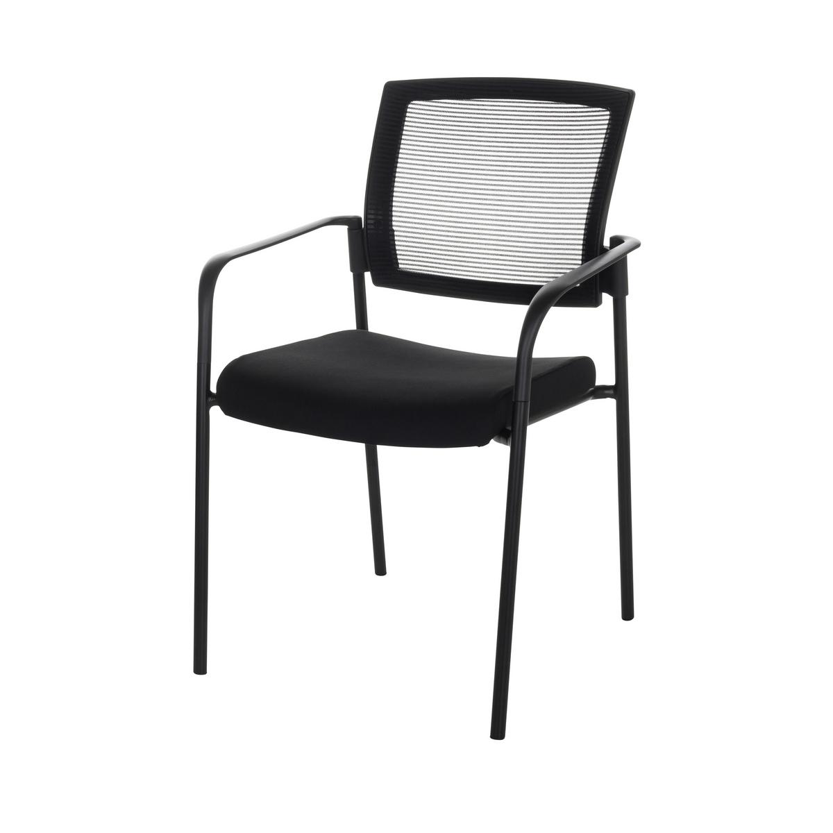 Besucherstuhl Meet Gepolstert Schwarz Bis 110 Kg - Schwarz, Basics, Kunststoff/Textil (51/126/61cm) - MID.YOU