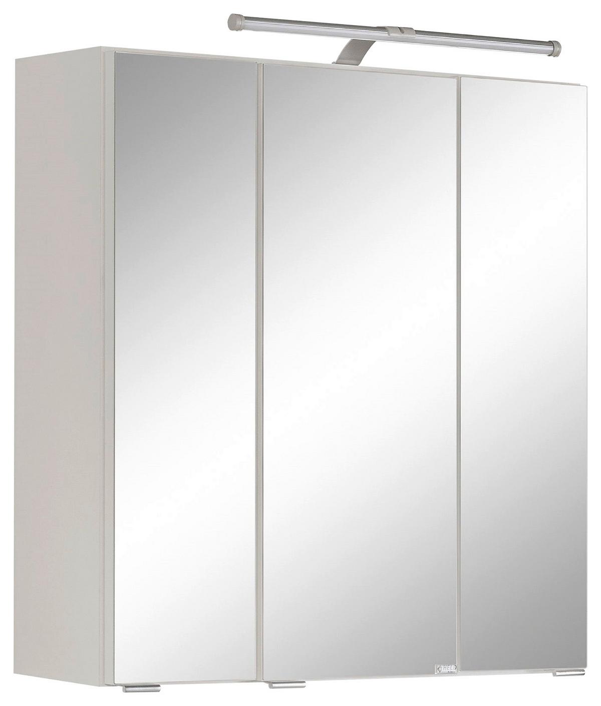 Spiegelschrank Paris Weiß B: 60 cm - Weiß, MODERN, Glas/Holzwerkstoff (60/64/20cm) - Held
