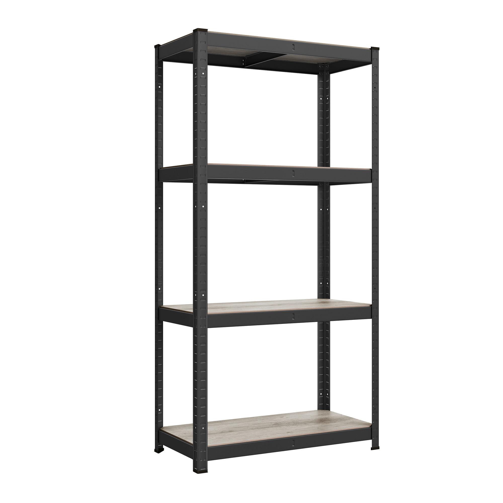 Schwerlastregal Shelving Schwarz/Greige B: 80 cm - Greige/Schwarz, Basics, Holzwerkstoff/Metall (80/160/40cm)