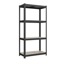 Schwerlastregal Shelving Schwarz/Greige B: 80 cm - Greige/Schwarz, Basics, Holzwerkstoff/Metall (80/160/40cm)
