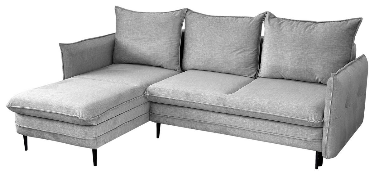 Ecksofa mit Bettkasten Melody Grau S: 170x235 cm - Schwarz/Grau, Design, Textil (170/235cm) - MID.YOU
