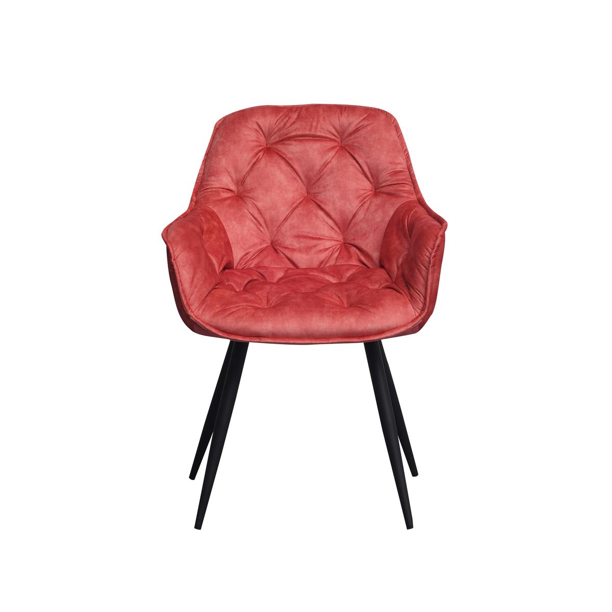 Armlehnstuhl-Set Alan Pink B: 54 cm - Pink/Schwarz, MODERN, Textil/Metall (54/86/53cm) - MID.YOU