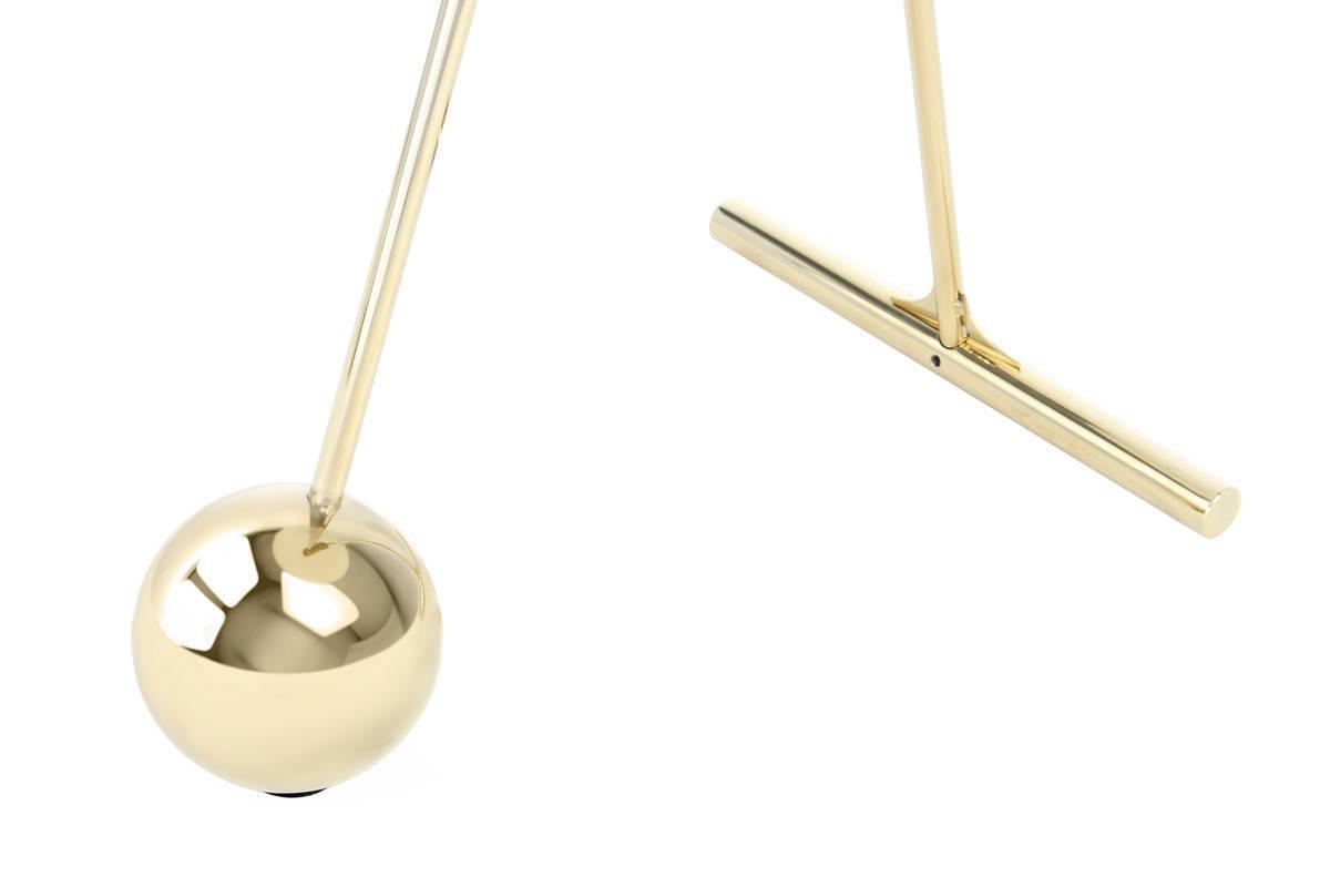 Beistelltisch Pendulum Weiß/Goldfarben - Goldfarben/Weiß, Basics, Glas/Metall (46/60cm) - Kayoom