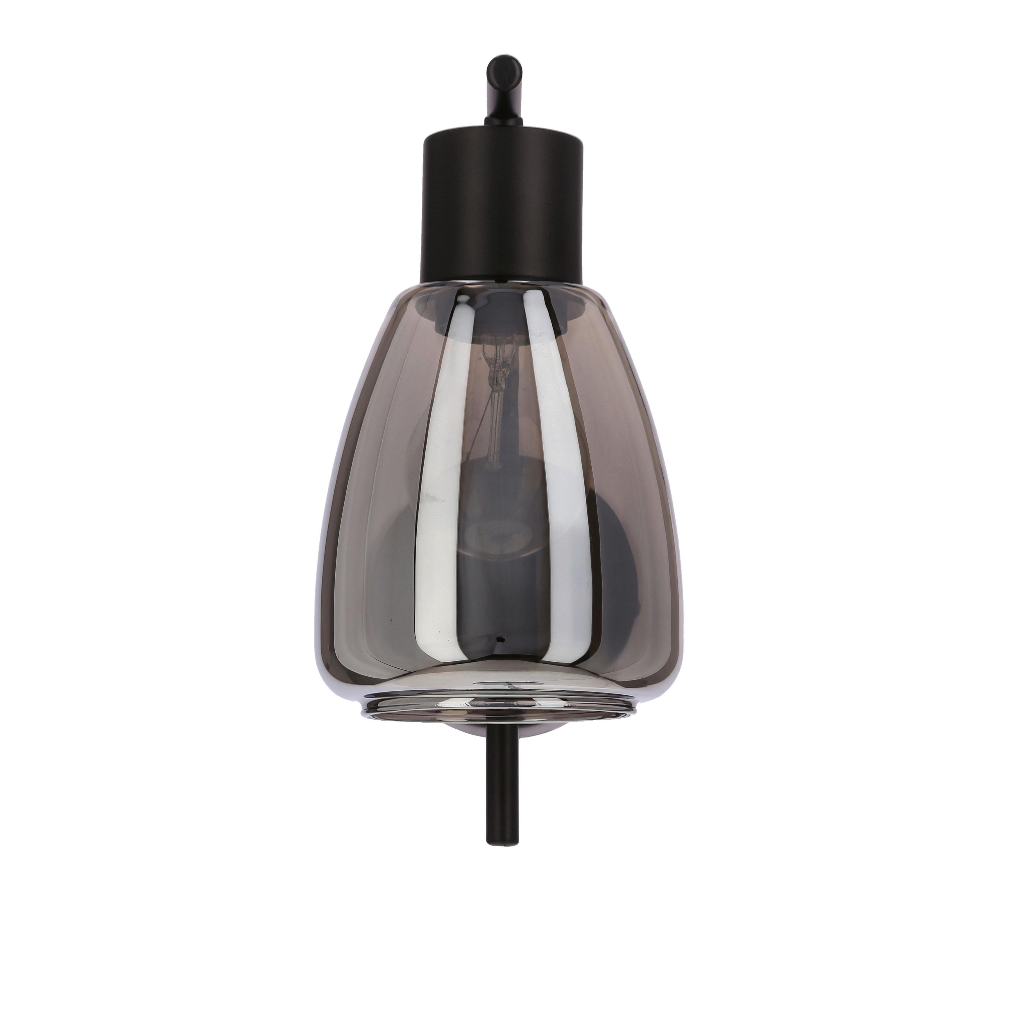 Wandleuchte 21-35097 Moldo - Schwarz, Design, Glas/Metall (17.4/12/23.5cm)