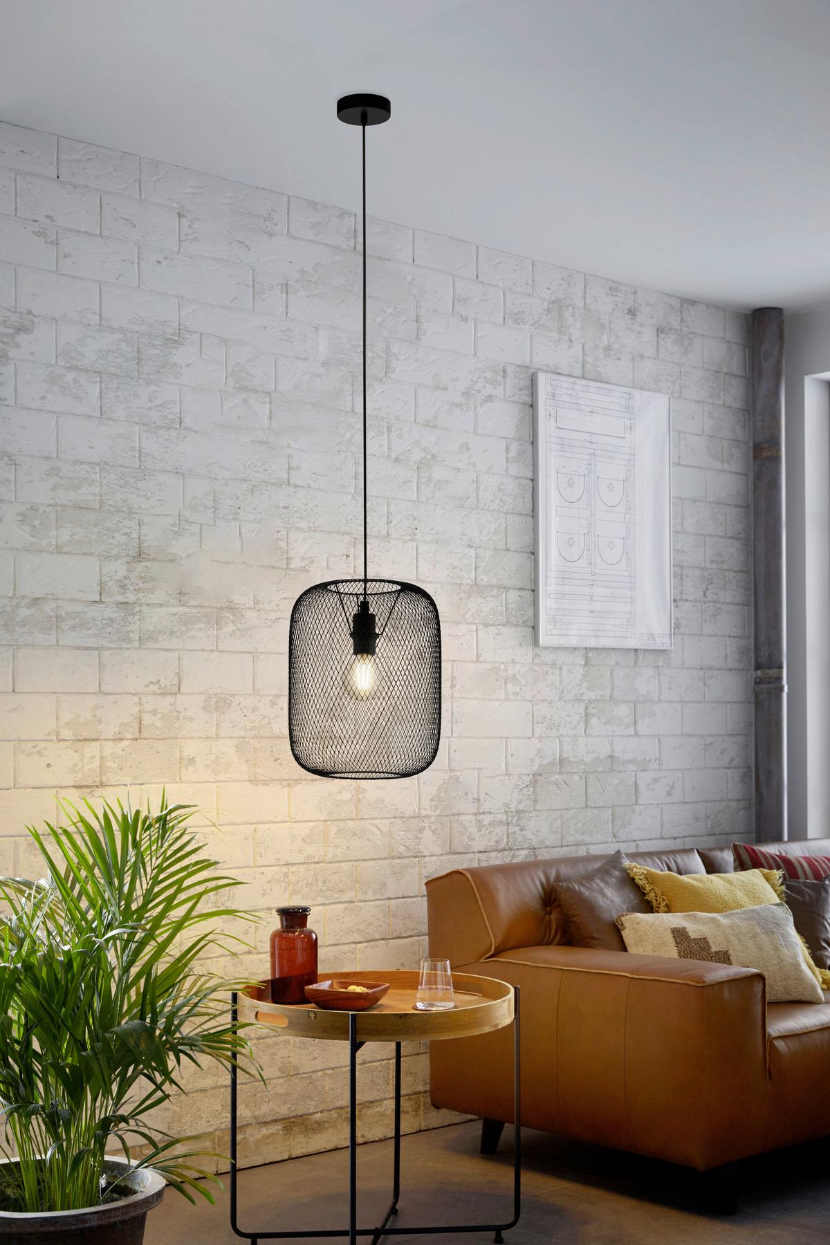 Hängeleuchte Wrington H: 110cm 1-Flammig, Stahl Schwarz - Schwarz, Basics, Metall (30/110cm) - Eglo