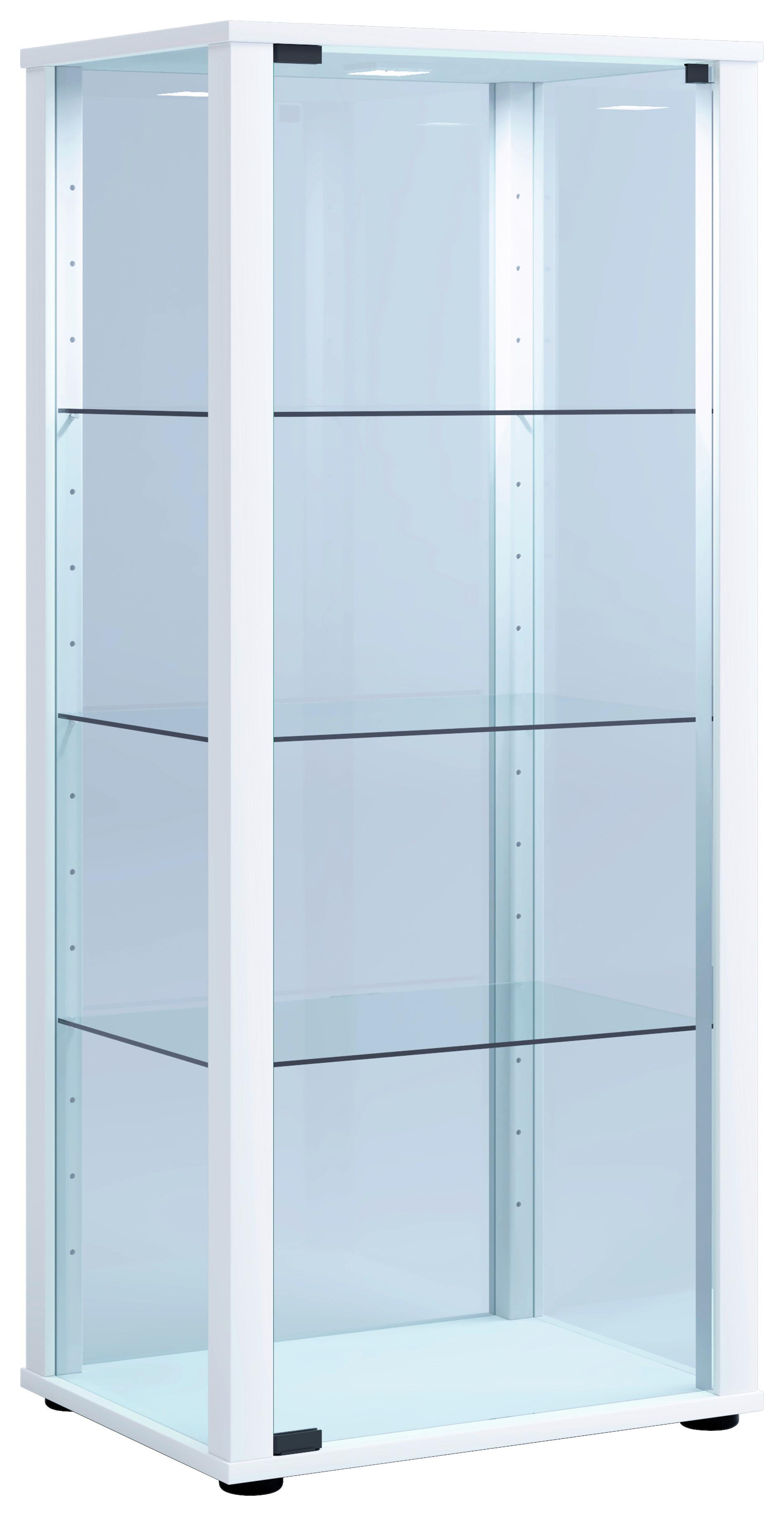 Vitrine Kavisa 50 cm Weiß - Schwarz/Weiß, MODERN, Glas/Holzwerkstoff (50/114,5/38cm) - MID.YOU