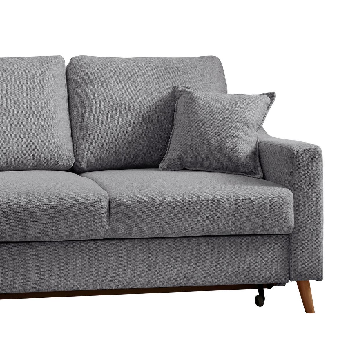Ecksofa Valentina Dunkelgrau S: 200x230 Cm - Dunkelgrau/Naturfarben, KONVENTIONELL, Textil (200/230cm) - Livetastic