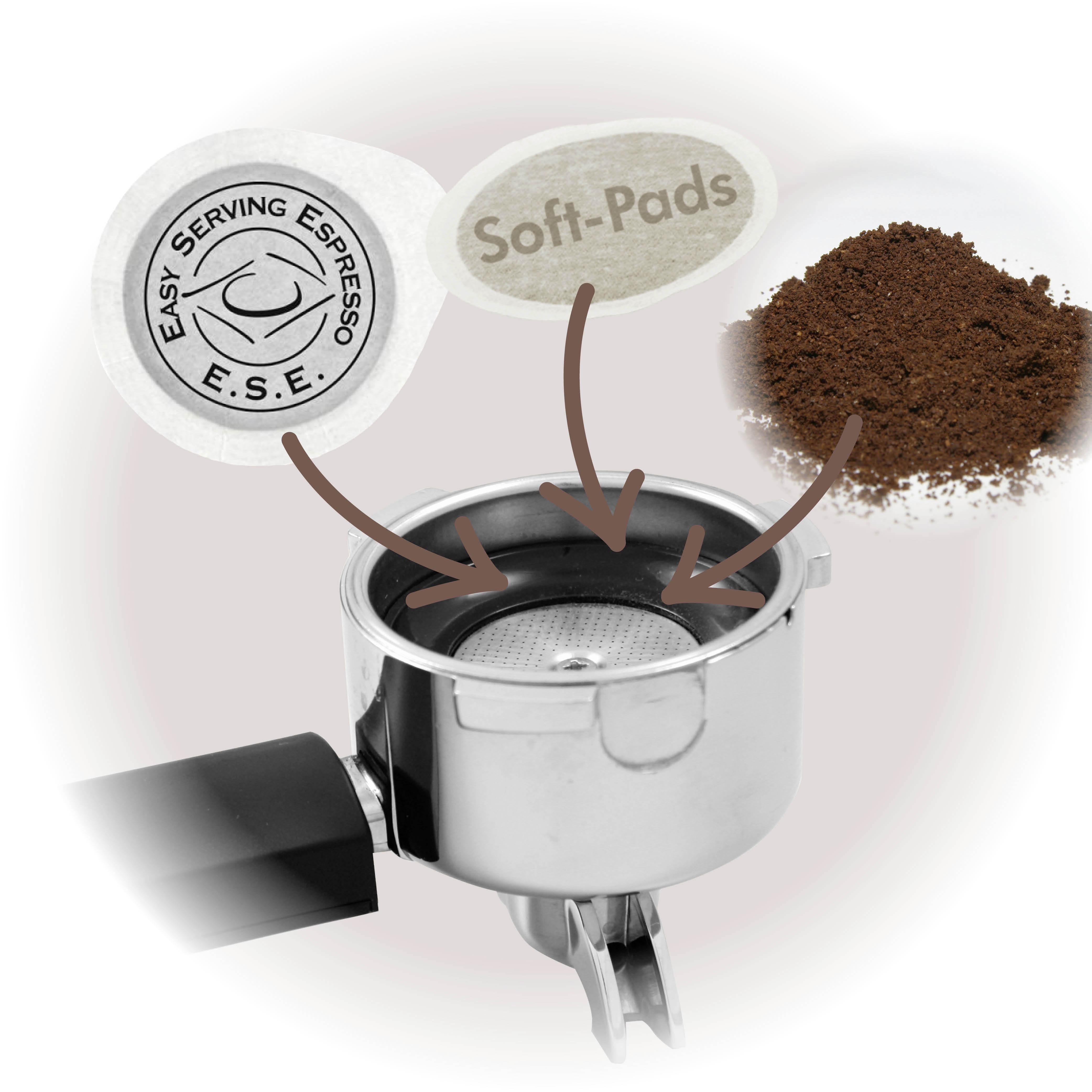 Kaffeepadmaschine Espresso Perfetto Schwarz - Schwarz, Basics, Metall (26/25,5/30cm) - Trisa Electronics