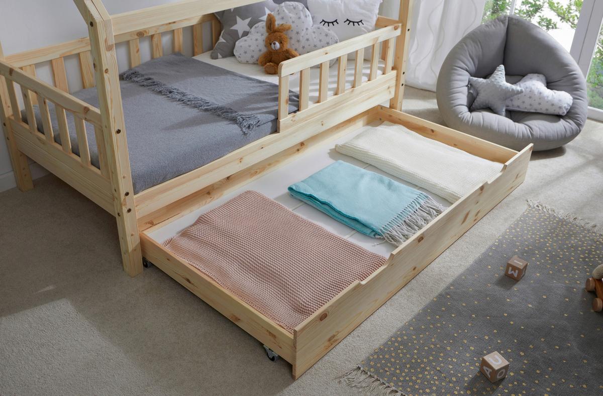 Hausbett Kay - Naturfarben, MODERN, Holz/Textil (80/160cm) - MID.YOU