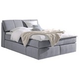 Boxspringbett Flora 140x200 cm Hellgrau - Hellgrau/Schwarz, MODERN, Textil (140/200cm) - Carryhome