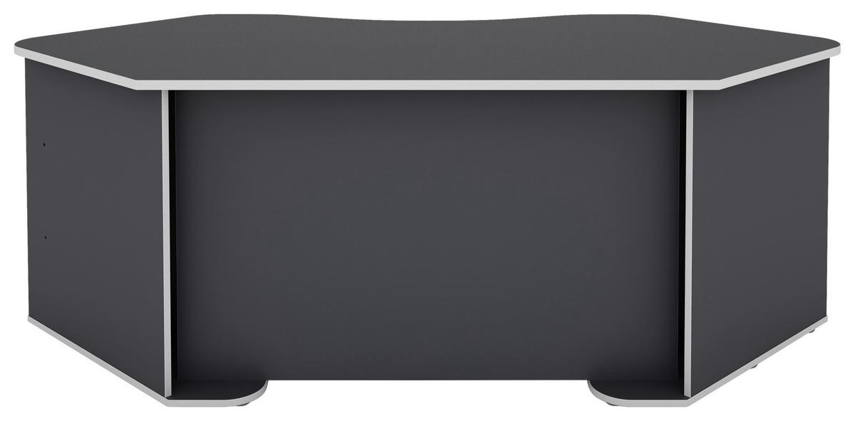 Eckschreibtisch mit Stauraum B 198 H 76cm Thanatos, Anthrazit - Anthrazit/Weiß, MODERN, Holzwerkstoff (198/85/76cm) - MID.YOU