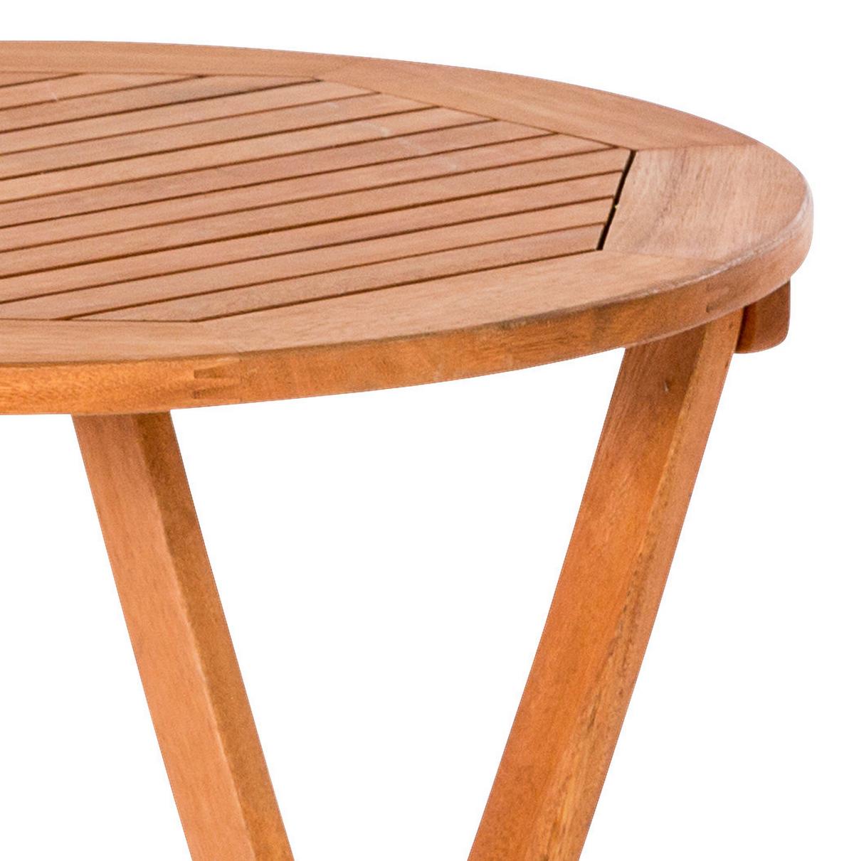 Gartentisch Klappbar Eukalyptusholz Ø 80 cm - Naturfarben, KONVENTIONELL, Holz (80/75/80cm) - Gardenson
