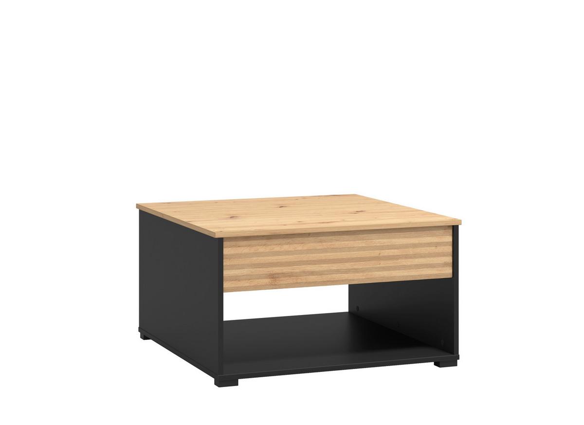 Dohányzóasztal Taranto - fekete/Artisan tölgy, Modern, faalapú anyag (80/45/80cm)