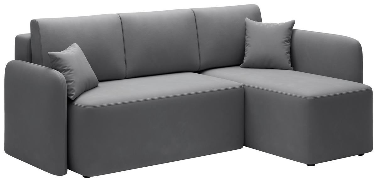 Ecksofa Hadson Grau S: 206x150 Cm - Schwarz/Grau, Design, Textil (206/150cm) - P & B