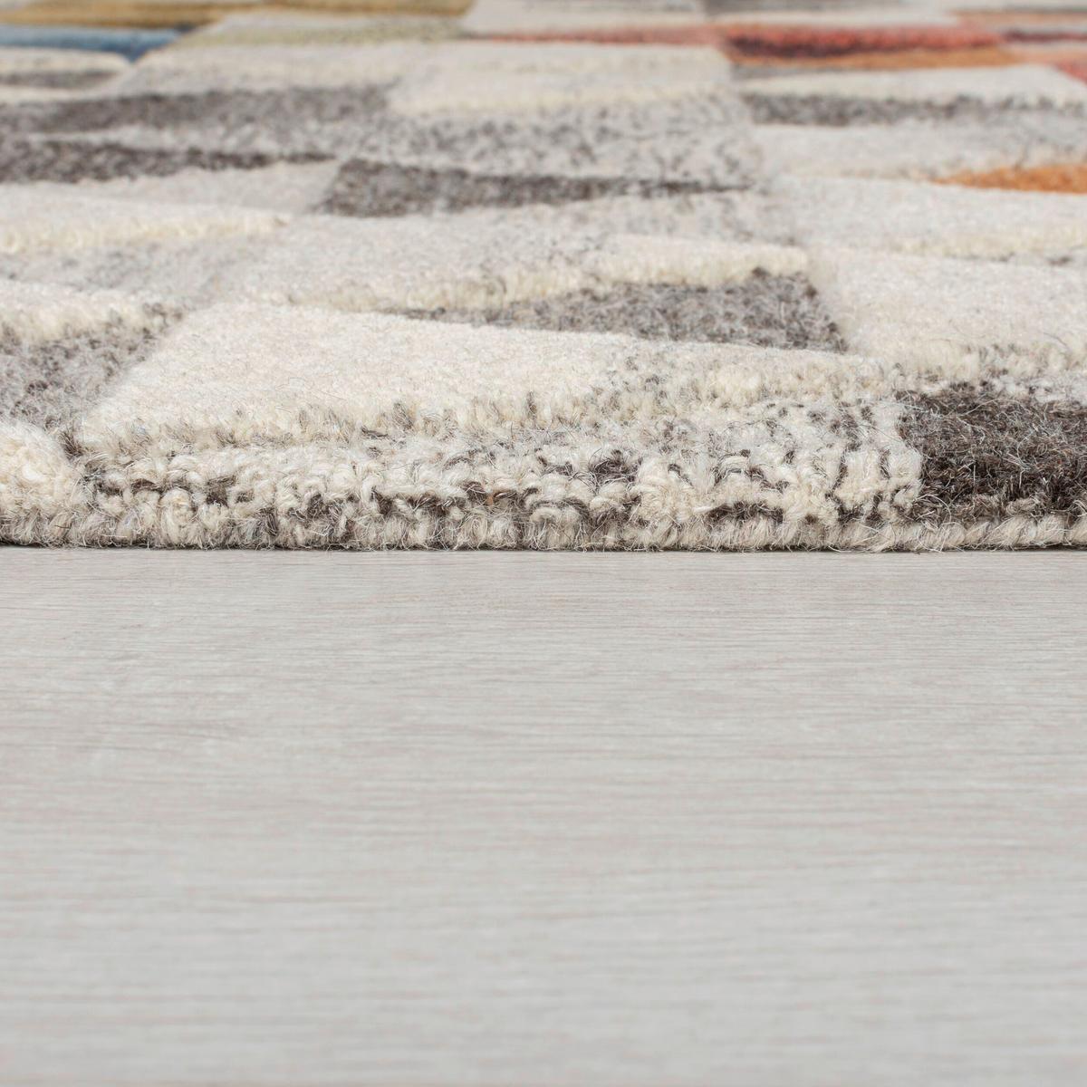 Wollteppich Wollteppich Naturfarbenb:170cm - Multicolor/Naturfarben, Basics, Textil (170/120cm)