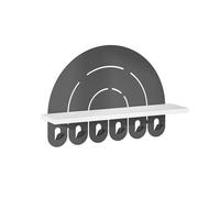 Wandgarderobe Rainbow Hanger, Weiß B: 60 Cm - Weiß, Design, Holzwerkstoff/Metall (60/40/14cm) - Livetastic