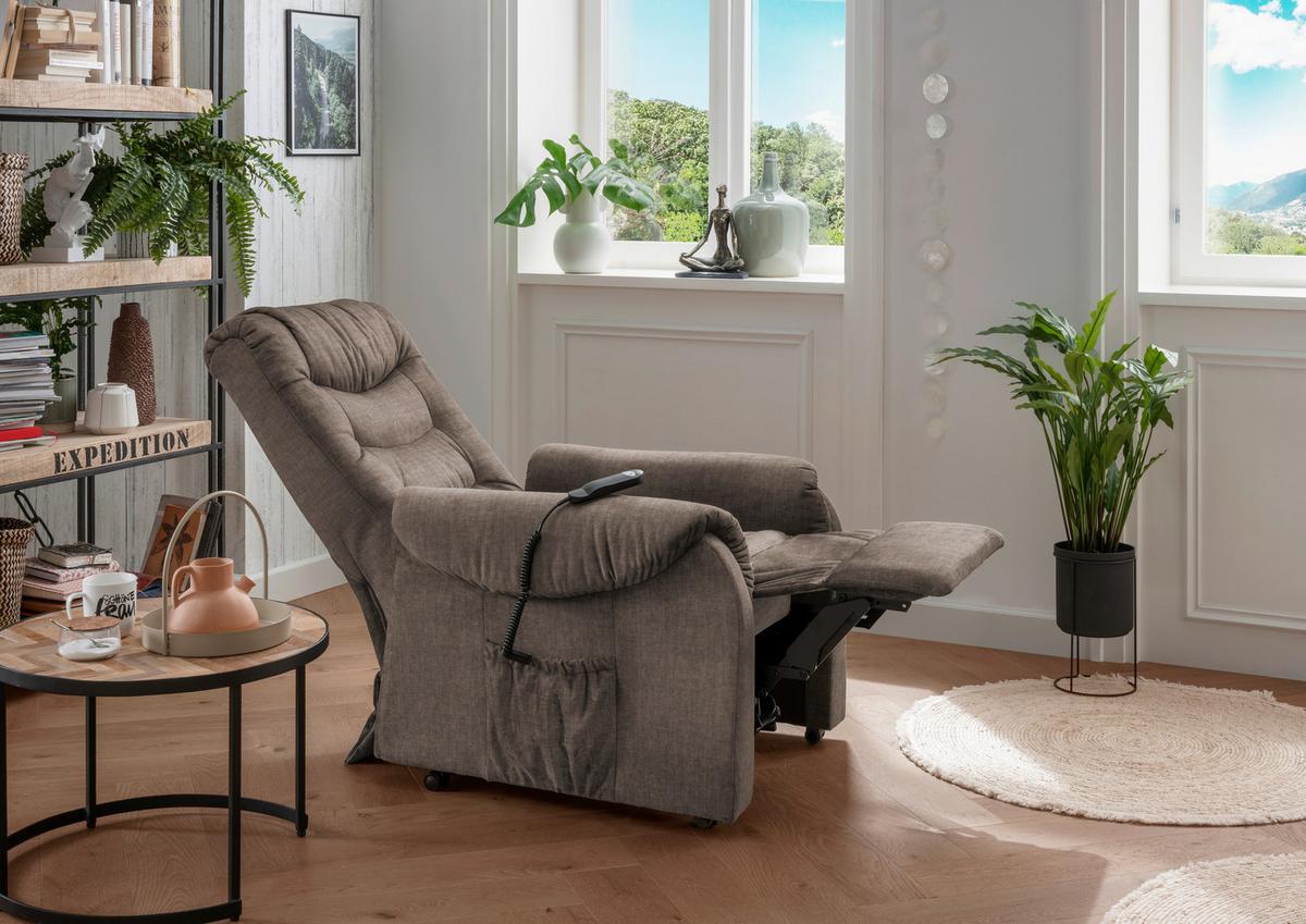 Fernsehsessel Nino Braun B: 78 cm - Schwarz/Braun, Design, Textil (76/106/94cm) - Livetastic