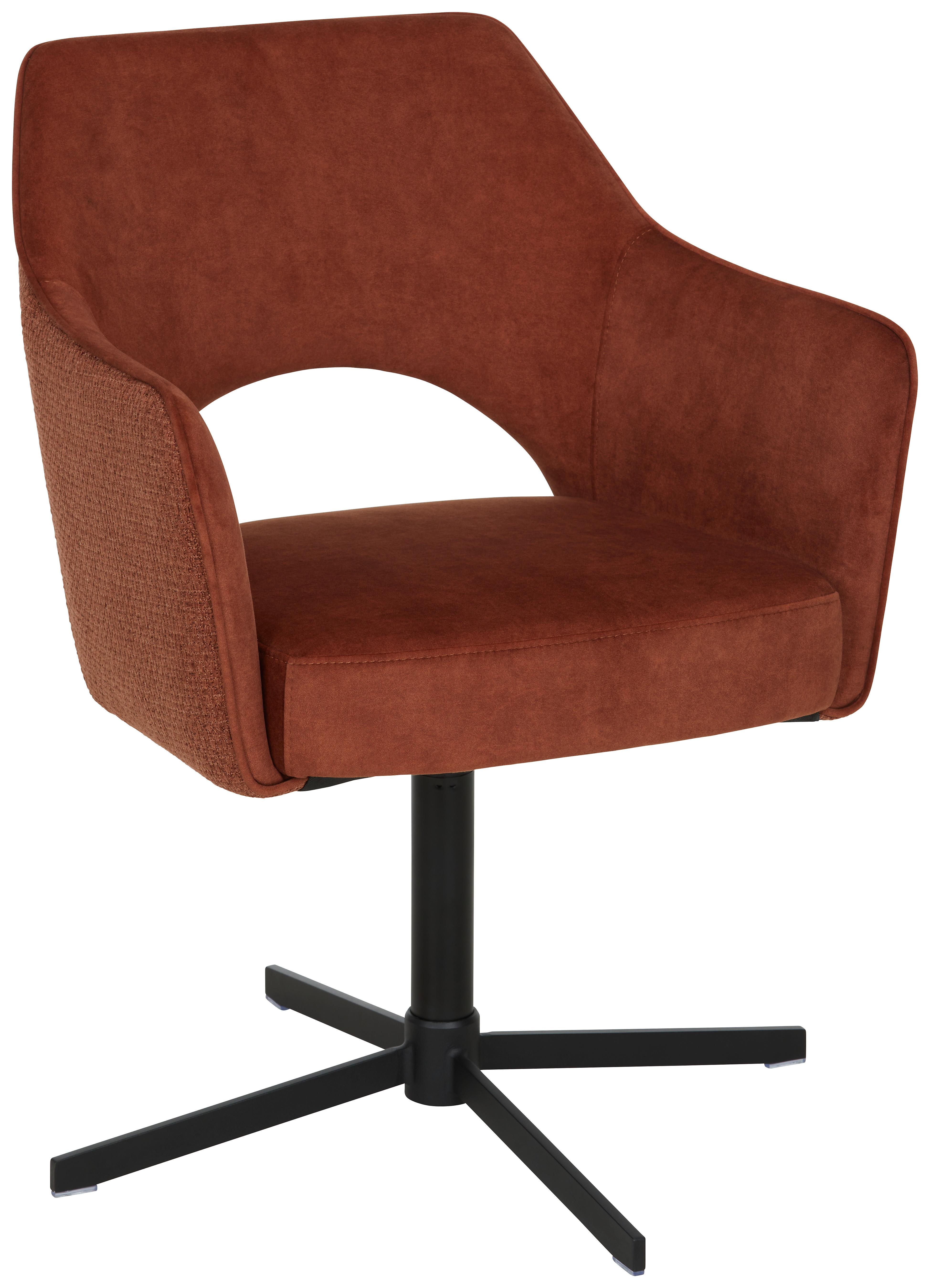 Židle S Područkami Valletta - černá/rezavá, Konvenční, kov/textil (61/85/60cm) - Premium Living