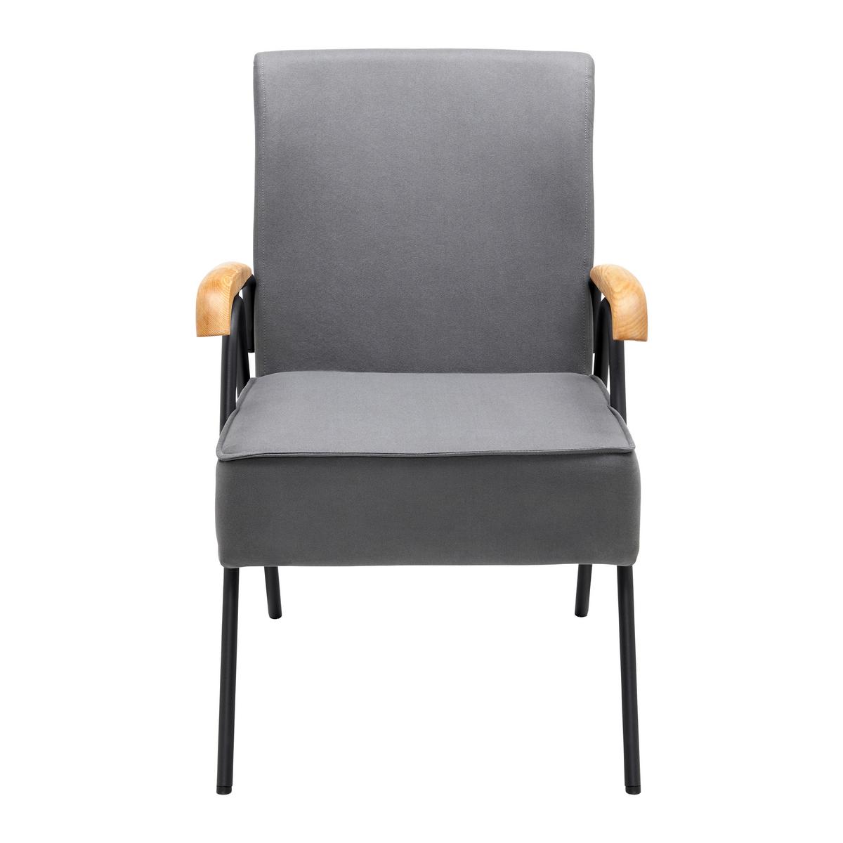 Retro křeslo Nati šedé - šedá/černá, Moderní, kov/dřevo (52/79/66cm) - Bessagi Home