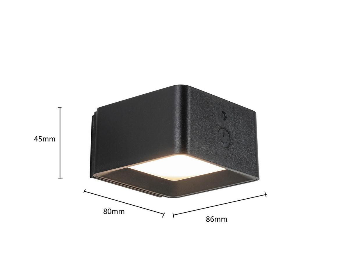 NÁSTĚNNÉ LED SVÍTIDLO QIOP - černá, Moderní, kov/plast (8,6/8/4,5cm) - Mömax