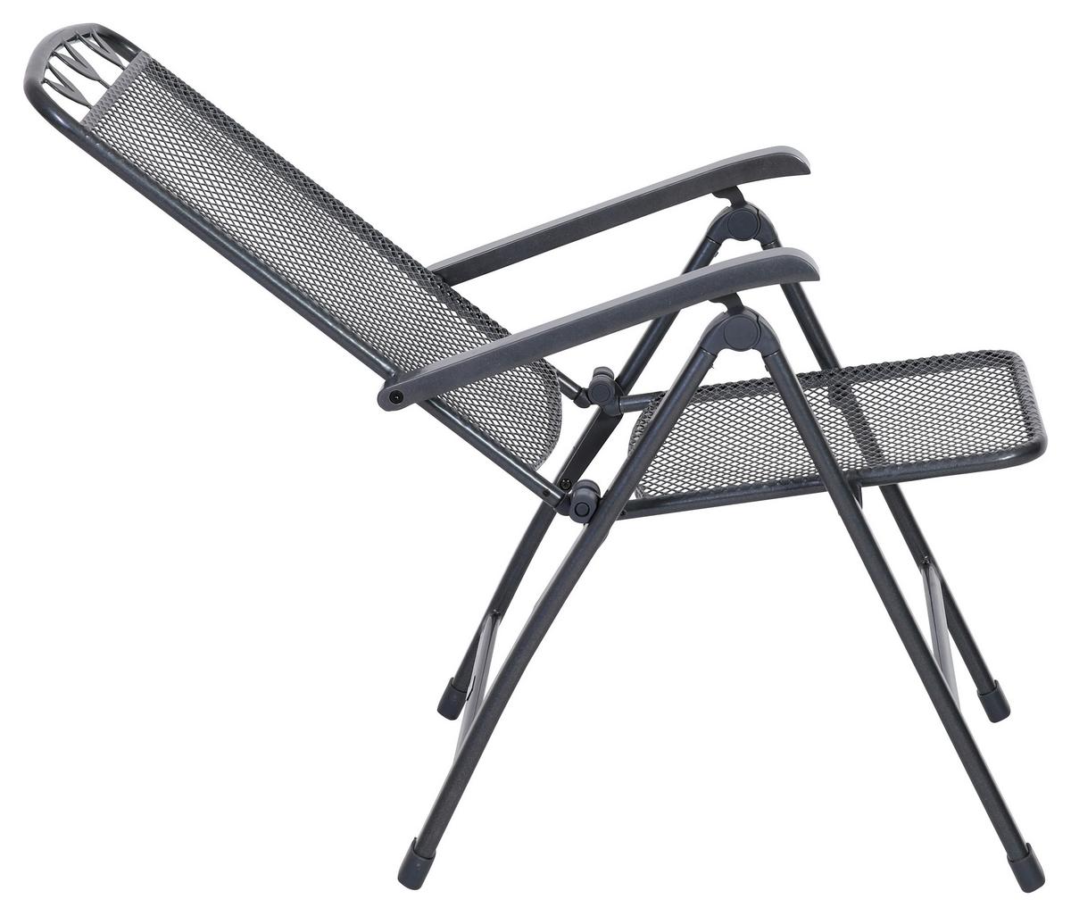 Gartensessel Klappbar Toulouse Metall - Grau, Basics, Metall (58/108/64cm) - Gardenson