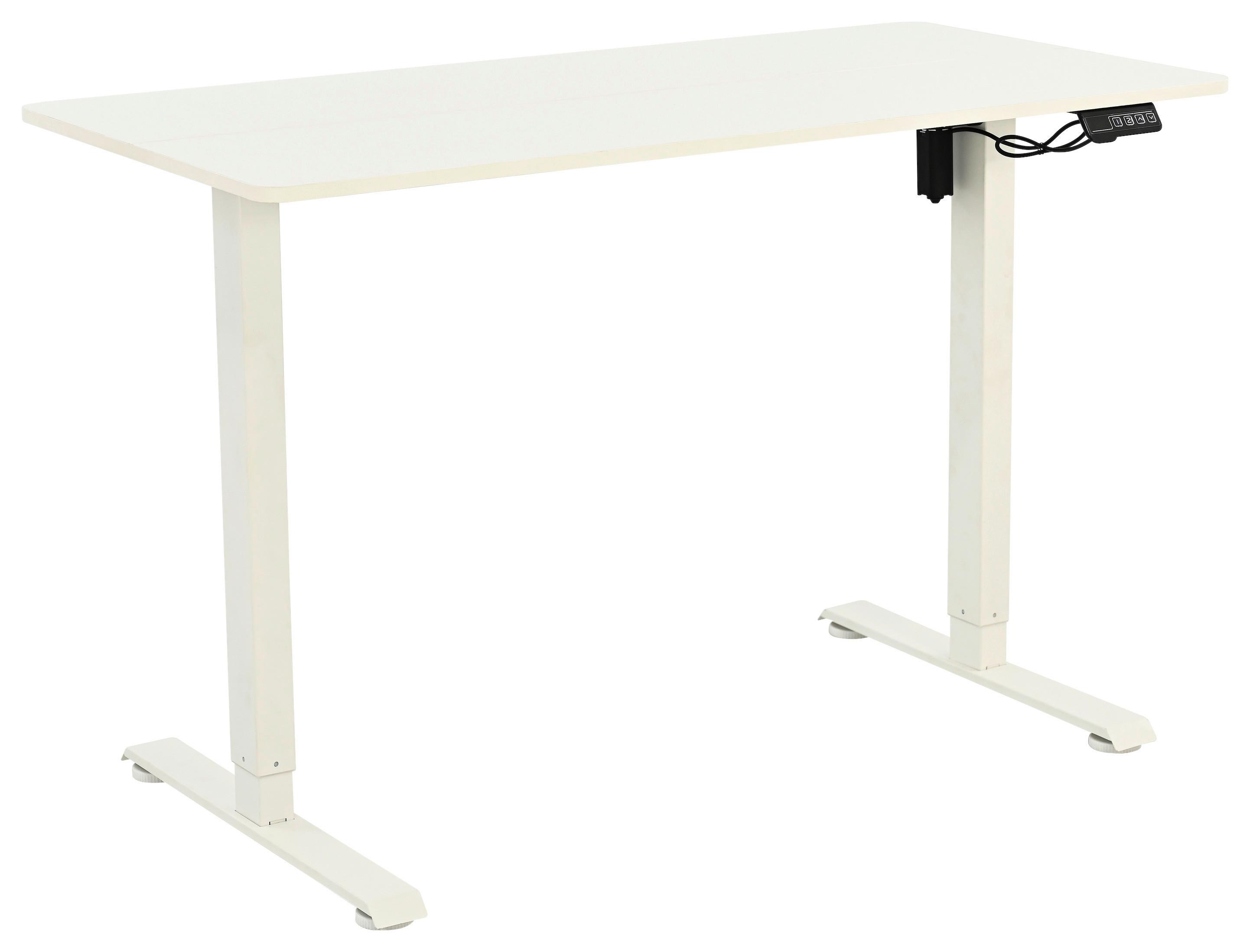 Schreibtisch Emil Weiß B: 120 cm - Weiß, Trend, Holzwerkstoff/Metall (120/72-118/60cm)