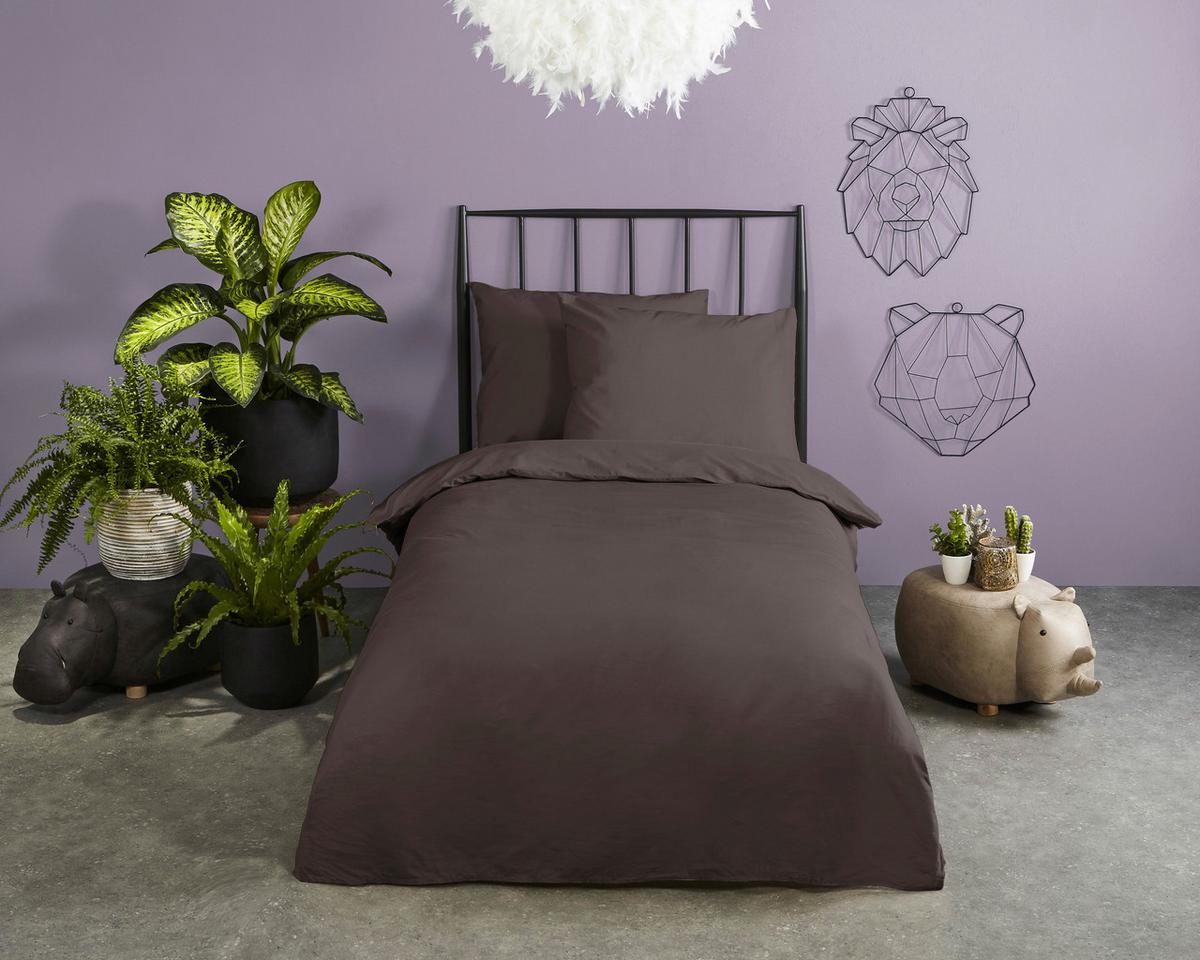 Bettwäsche Braun Dunkelbraun 135x200 Cm - Dunkelbraun, Basics, Textil (135/200cm)