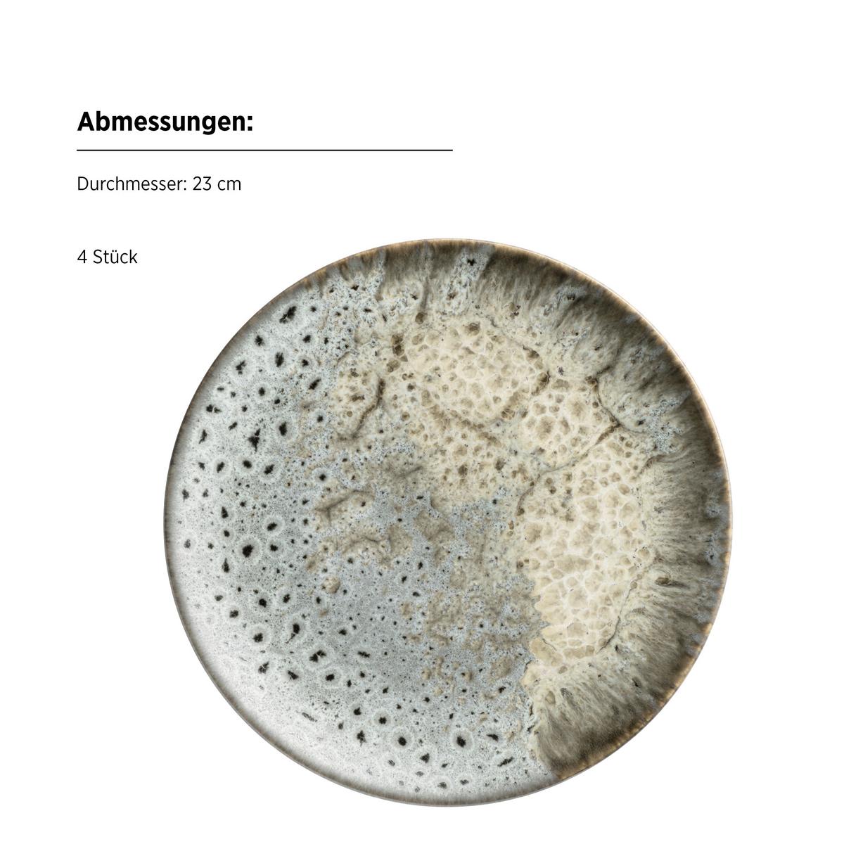 Desserettellerset Carellia Steingut, Grau, 4-Teilig - Grau, Basics, Keramik (23/2,4cm) - Mäser