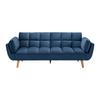 Rozkladacia pohovka CORA, modrý zamat, max. 360 kg - modrá/prírodná farba, Modern, drevo/textil (214/92/81cm) - Bessagi Home